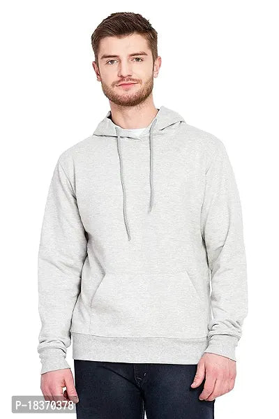 Men's Regular Fit Full Sleeve Winter Wear Hooded Neck Kangaroo Pocket Hoodie (Grey)