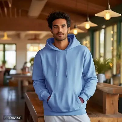 Stylish Wool Blend Solid Hoodie Sweatshirt